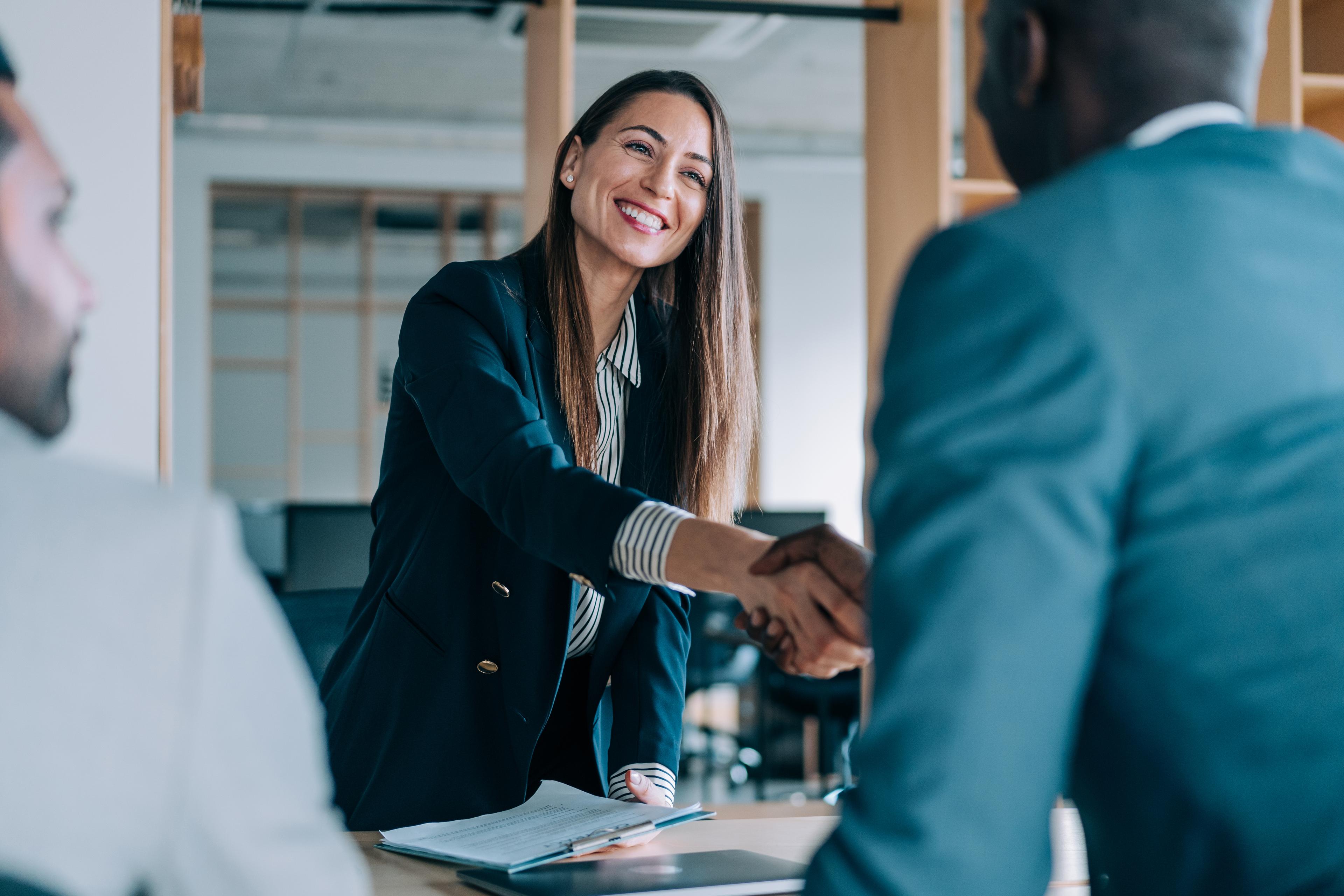 Business meeting handshake