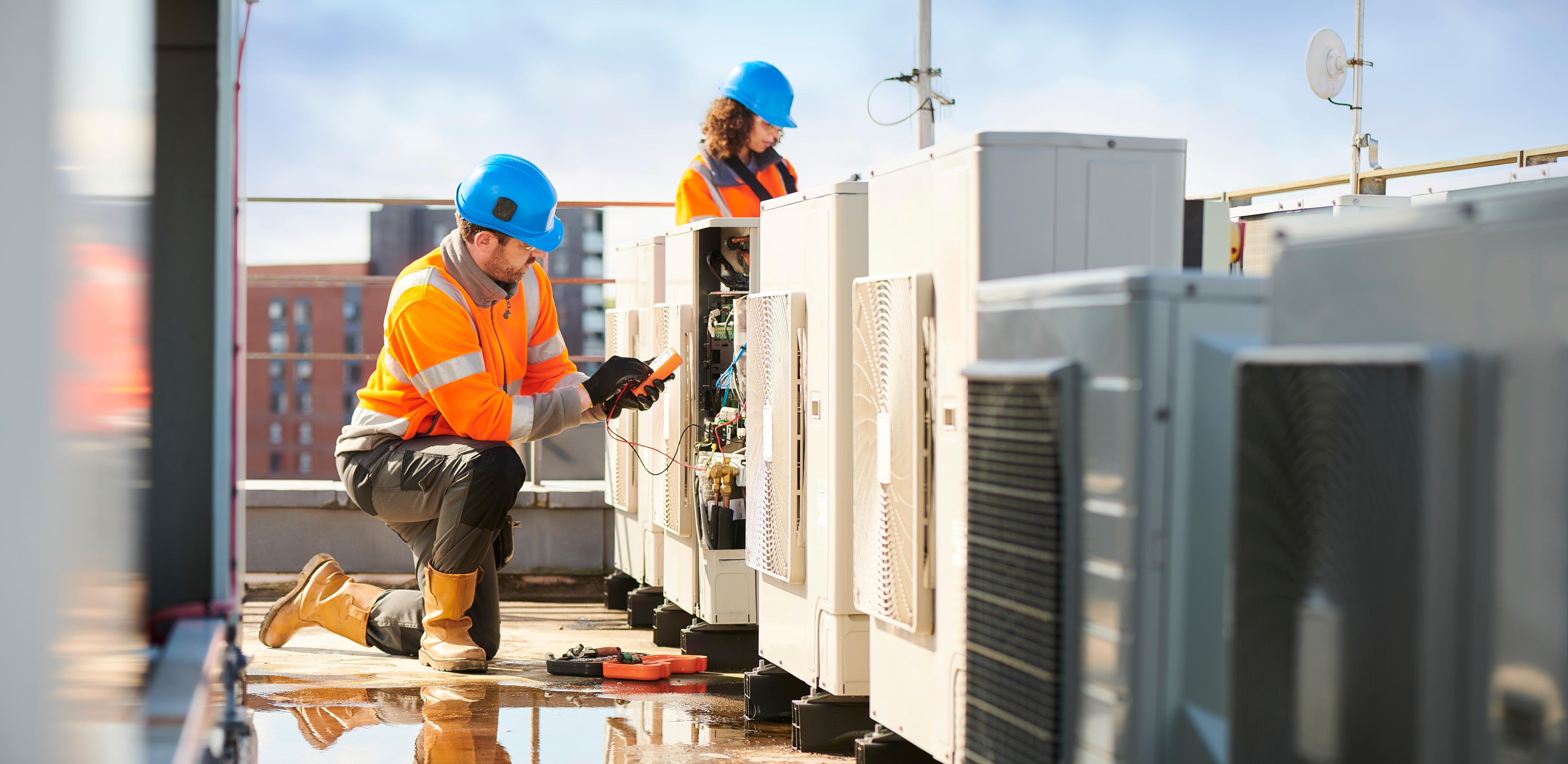 Workers on a Rooftop